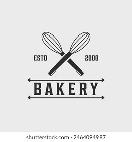 egg beater of bakery vintage logo simple minimalist vector illustration template icon graphic design