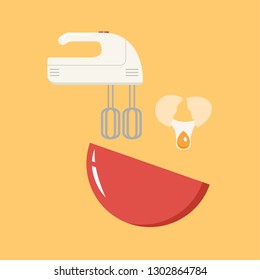 Egg beater cartoon vector. wallpaper. free space for text.