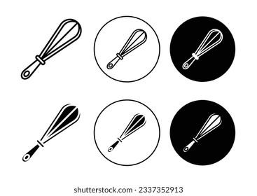 Egg beater icon set. kitchen manual eggbeater vector pictogram. steel whisk vector symbol.