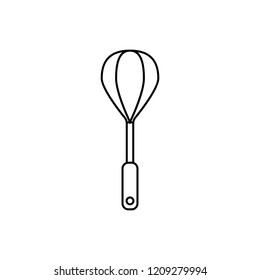 Egg beater thin line icon, kitchen and cooking, whisk sign vector graphics, a linear pattern on a white background, eps 10.