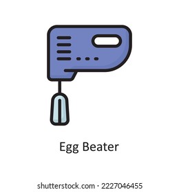 Egg Beater Vector Filled Outline Icon Design illustration. Housekeeping Symbol on White background EPS 10 File