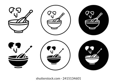 Egg beating vector icon set collection. Egg beating Outline flat Icon.
