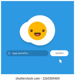 Egg Benefits written on a browser search bar
