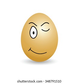 egg with big eyes cartoon vector illustration