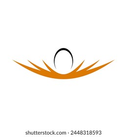 egg in bird nest vector logo icon design