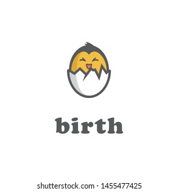 Egg Birth Bird Logo Design Vector Template