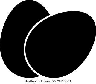 Egg black icon. Chicken egg. Food silhouette. Vector isolated on white