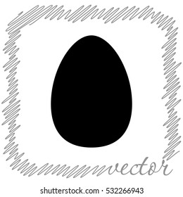 Egg  black  vector icon