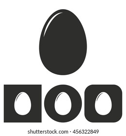 Egg - black and white icons. Vector illustration.