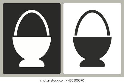 Egg - black and white icons. Vector illustration.