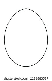 Egg - black and white outline vector illustration isolated on white background