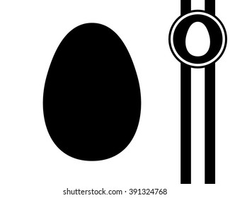 egg - black and white vector icon