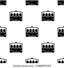 Egg Boiler Icon Seamless Pattern, Electric Egg Boiler, Hot Water Boiler Vector Art Illustration