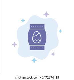 Egg, Bottle, Easter, Holiday Blue Icon on Abstract Cloud Background