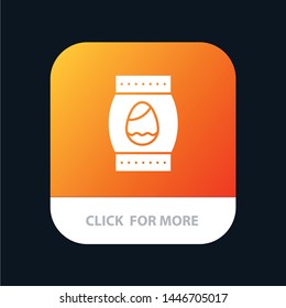 Egg, Bottle, Easter, Holiday Mobile App Button. Android and IOS Glyph Version