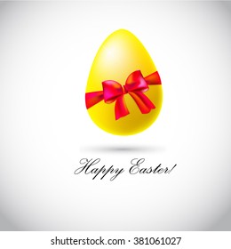 egg with a bow. Happy easter! Vector