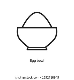 Egg bowl linear icon. Simple design. Line vector. Isolate on white background.