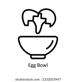 Egg Bowl Vector   outline Icon Design illustration. Kitchen and home  Symbol on White background EPS 10 File
