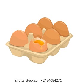 Egg In Box Cartoon Illustration Vector