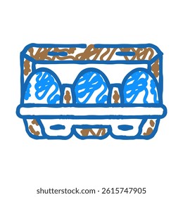 egg box chicken doodle icon sketch vector. egg box chicken sign. isolated symbol illustration