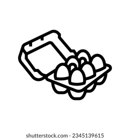 egg box hen line icon vector. egg box hen sign. isolated contour symbol black illustration