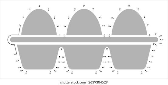 Egg Box Icon Dot To Dot, Egg Carton Icon, Egg Container Storage Box Vector Art Illustration, Connect The Dots Puzzle Game