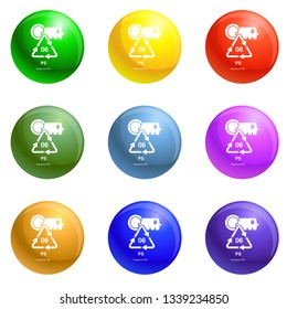 Egg box icons vector 9 color set isolated on white background for any web design 