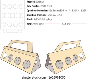 Egg Box Packaging Template Die Cut Vector