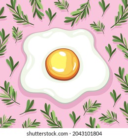 egg and branches over pink