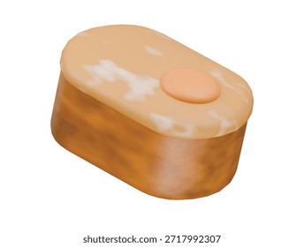 Icono de pan de huevo pan tostado Ilustración 3D render
