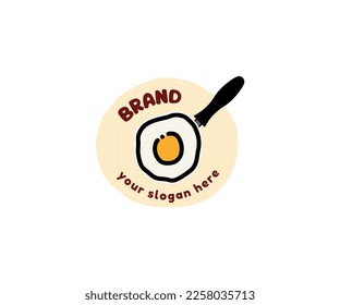 EGG BREAKFAST LOGO DESIGN OMELETTE BRAND COMPANY NAME CAFE BAKERY SUNNY SIDE UP ICON SYMBOL FOOD YELLOW BLACK LUNCH DINNER MINIMAL cook delicious eggshell organic meal business professionel graphic  