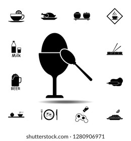 egg, breakfast, spoon icon. Simple glyph vector element of Food icons set for UI and UX, website or mobile application