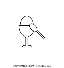 egg, breakfast, spoon icon. Simple thin line, outline vector of food icons for UI and UX, website or mobile application