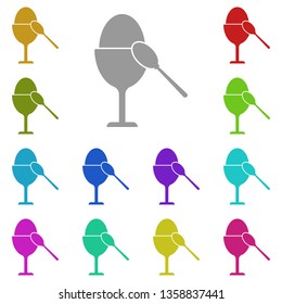 egg, breakfast, spoon multi color icon. Simple glyph, flat vector of Food icons for UI and UX, website or mobile application