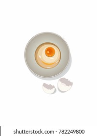 Egg broken in a bowl