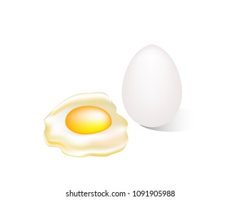 Egg broken isolated