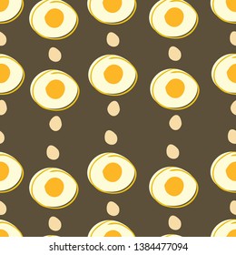 egg with brown background vector seamless pattern - Great for wallpaper,backgrounds,gifs,surface pattern design,packaging design projects, stationary.