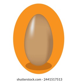 the egg is brown on an orange background