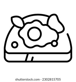 Egg bruschetta icon outline vector. Italian food. Menu snack