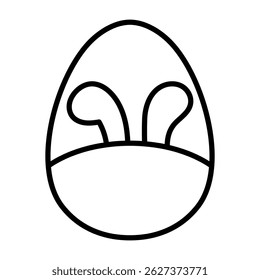 Egg with Bunny Ears in Center