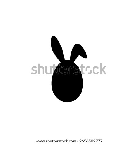 Egg With Bunny Ears silhouette vector flat illustration design.