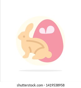 Egg, Bunny, Easter, Rabbit Abstract Circle Background Flat color Icon