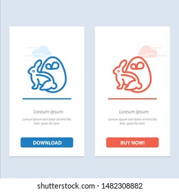 Egg, Bunny, Easter, Rabbit  Blue and Red Download and Buy Now web Widget Card Template