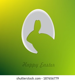 Egg with bunny shape, Happy Easter card
