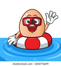 egg buoy mascot vector cartoon illustration