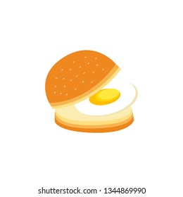 Egg burger. Fast food concept