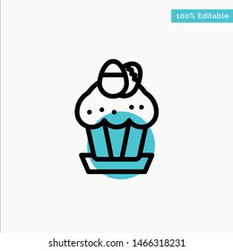 Egg, Cake, Cup, Food, Easter turquoise highlight circle point Vector icon. Vector Icon Template background