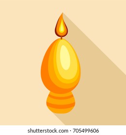 Egg candle icon. Flat illustration of egg candle vector icon for web