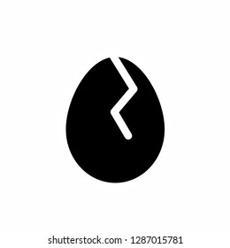 egg carack icon vector on white background - Vector