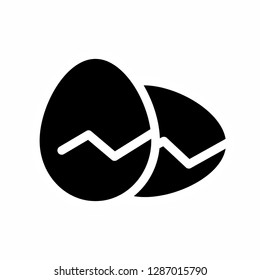 egg carack icon vector on white background - Vector